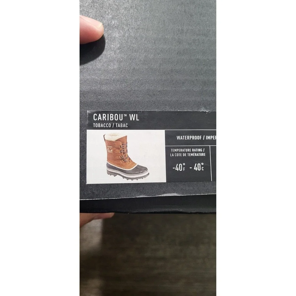 Sorel Caribou‎ Men's Waterproof Winter Boots Size 9 Tobacco Brown Rated -40F New